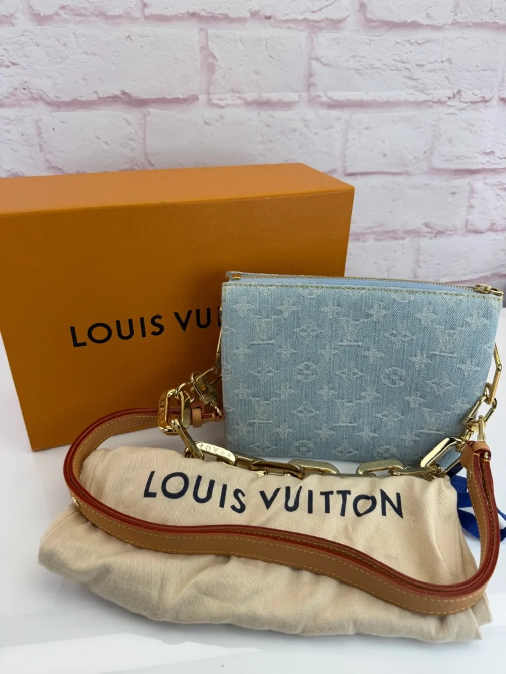 Louis Vuitton Monogram Denim Coussin BB Sky Blue